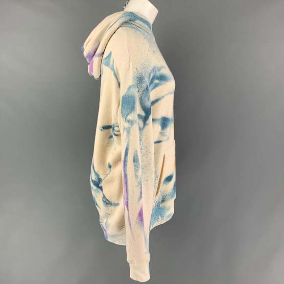 THE ELDER STATESMAN Cream Multi-Color Tie Dye Hoodie Sweatshirt - Picture 2 of 5